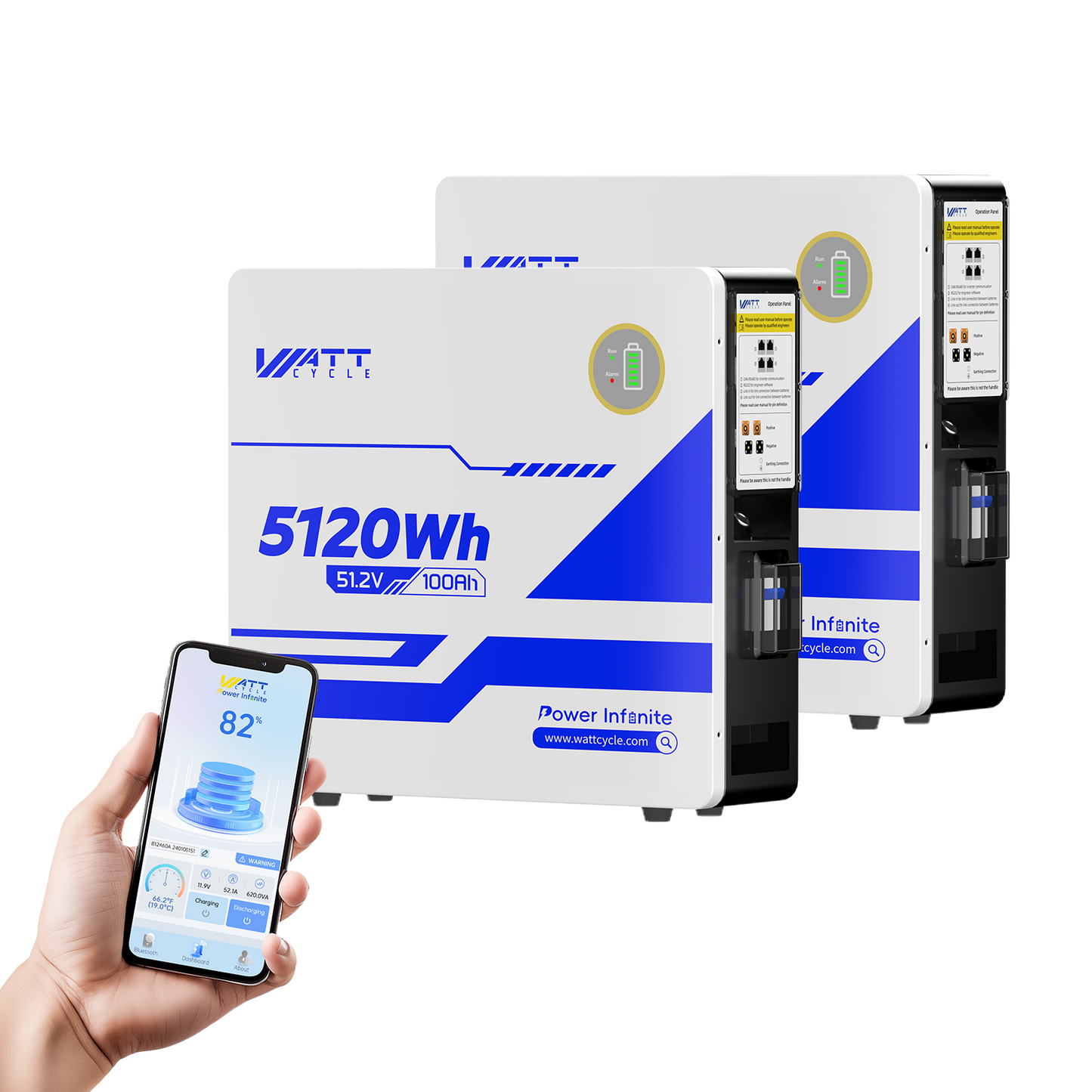 WattCycle AU - 48V 100AH Wall Mounted LiFePO4 Battery