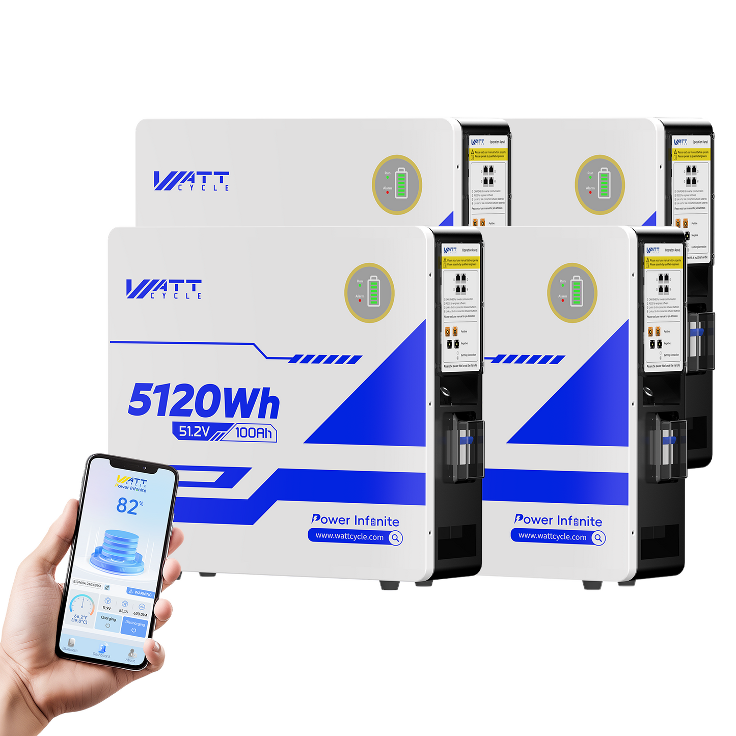 WattCycle AU - 48V 100AH Wall Mounted LiFePO4 Battery