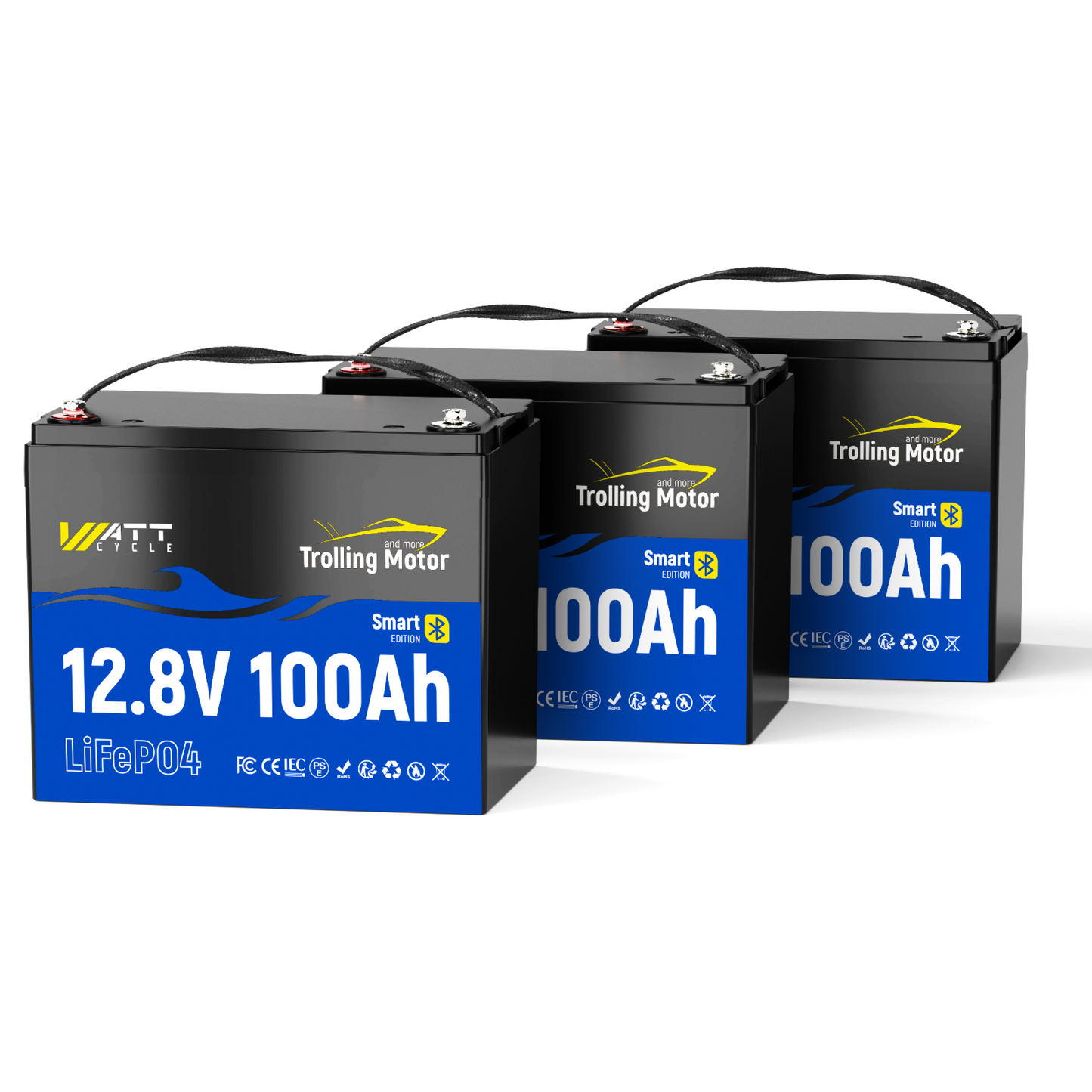 WattCycle AU - 12V 100Ah Group 24 LiFePO4 Battery with Bluetooth for Trolling Motors