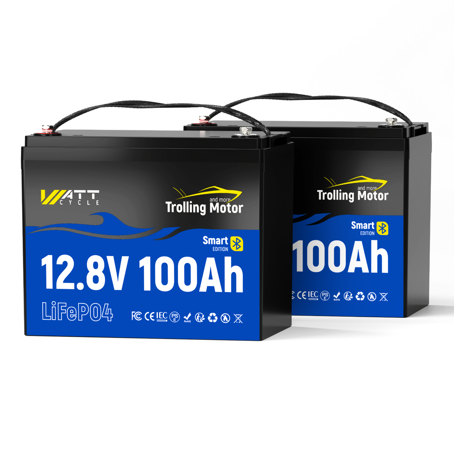 WattCycle AU - 12V 100Ah Group 24 LiFePO4 Battery with Bluetooth for Trolling Motors