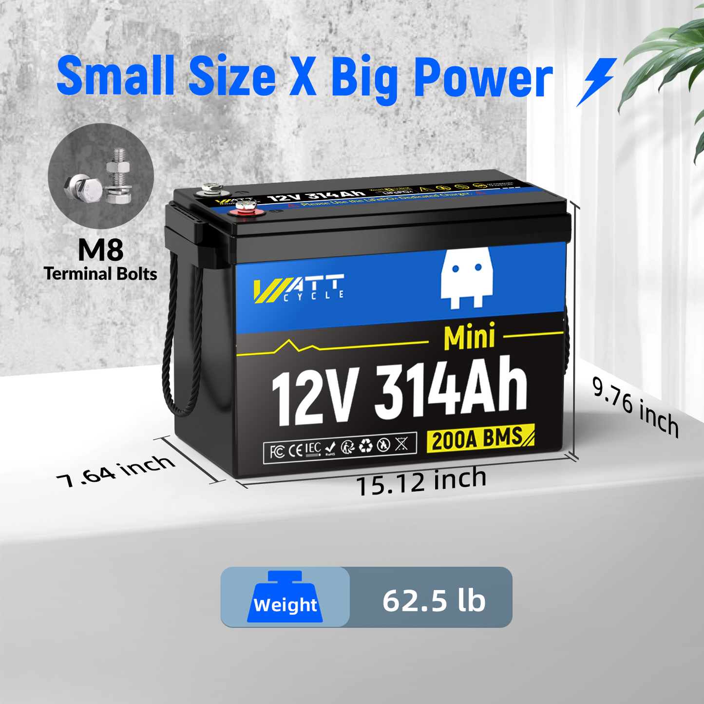 WattCycle AU - 12V 314Ah Mini LiFePO4 Battery
