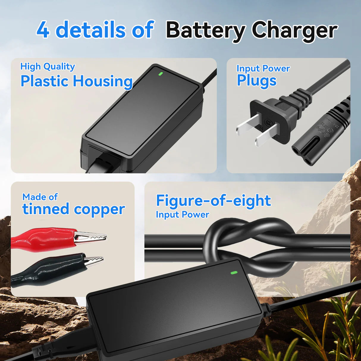 【Easter Sale: 6% OFF】WattCycle AU - 14.6V 5A Plastic Shell LiFePO4 Battery Charger