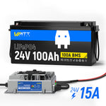 WattCycle 24V 100Ah LiFePO4 Battery – Low-Temperature Protection for 30–70 lbs Trolling Motors