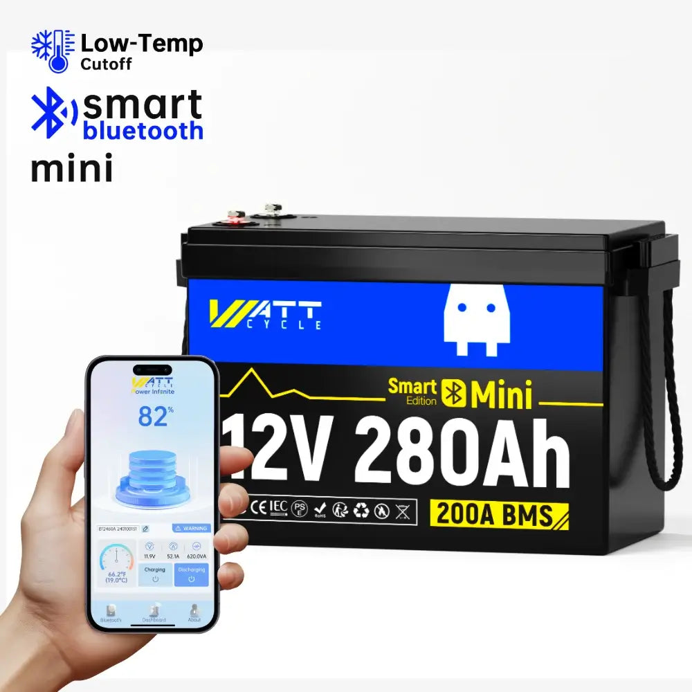 【Pre-Sale】【Easter Sale: 6% OFF】WattCycle AU - 12V 280Ah Mini LiFePO4 Battery with Bluetooth