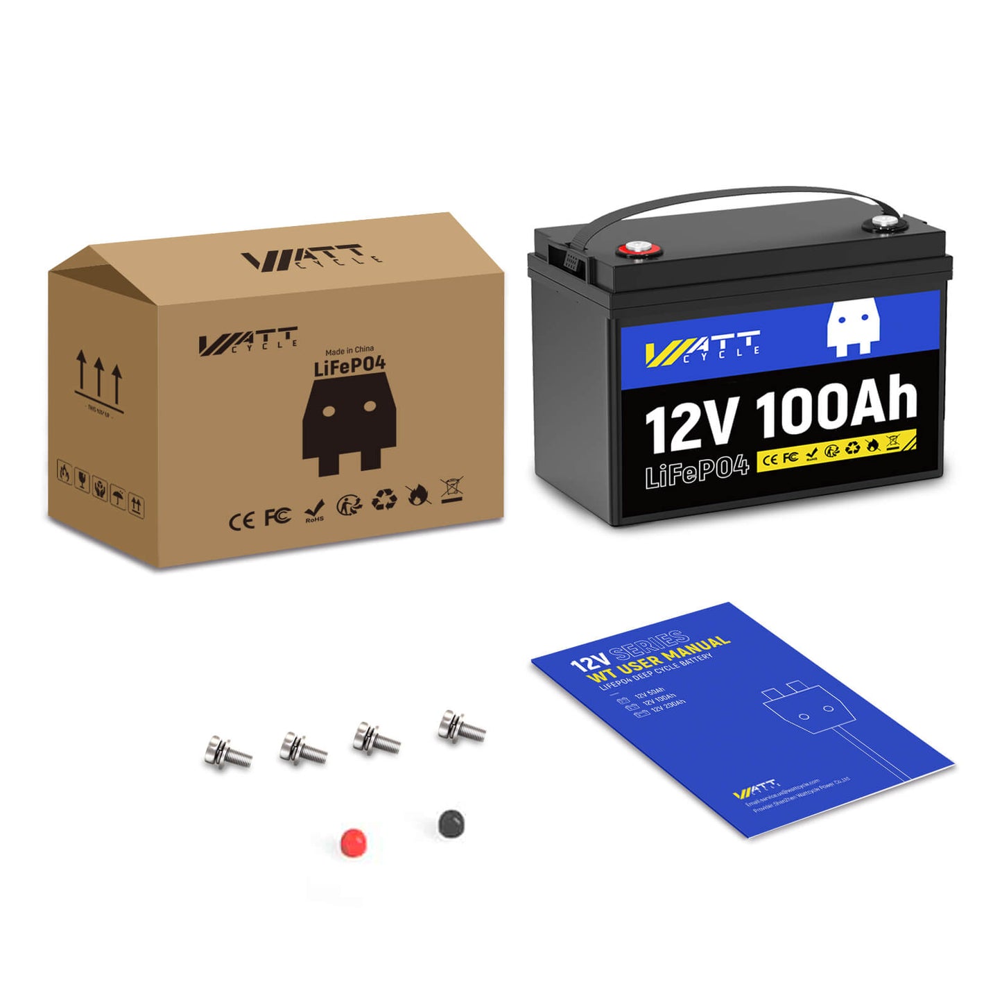 WattCycle AU - 12V 100Ah Group 24 LiFePO4 Battery