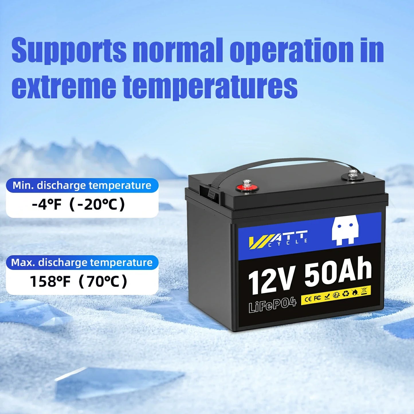 【SOLD OUT】WattCycle AU - 12V 50Ah LiFePO4 Battery