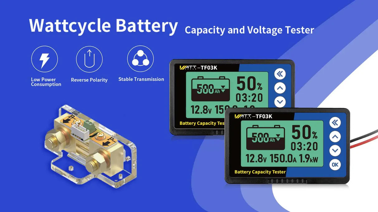 WattCycle AU - 500A LiFePO4 Battery Monitor with Shunt
