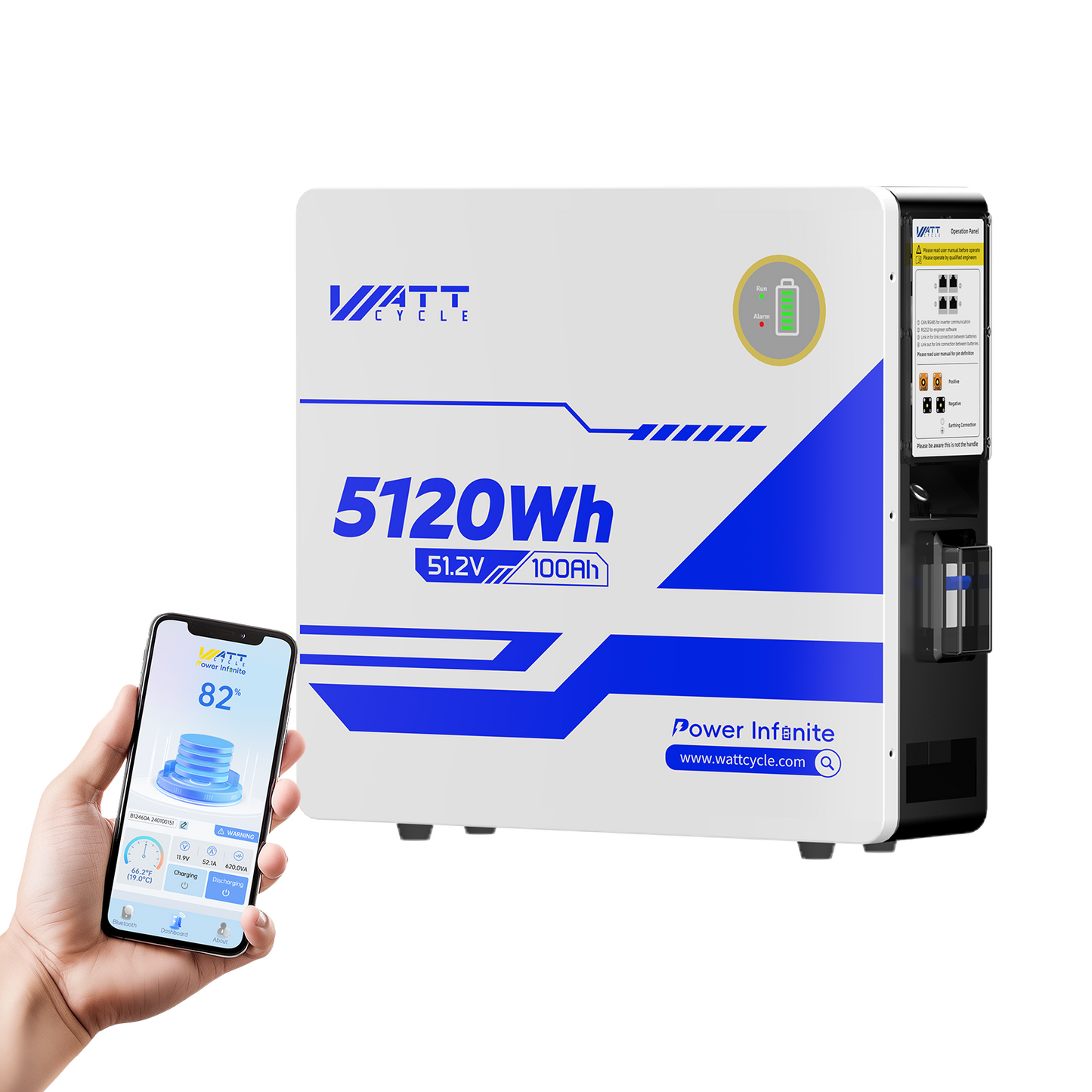 WattCycle AU - 48V 100AH Wall Mounted LiFePO4 Battery
