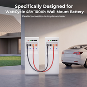 WattCyCle Dedicated 51.2V 100Ah Wall-Mount Battery - Dual-Head Quick-Connect Parallel Cable