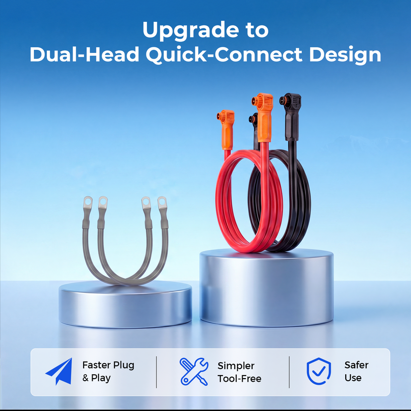 WattcyCle Dedicated 51.2V 314Ah Floor-Standing Battery Expansion Dual-Head Quick-Connect Parallel Cable