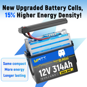 ⚡️Presale⚡️WattCycle 12V 314Ah Mini Bluetooth LiFePO₄ Battery – Compact, High-Capacity Power