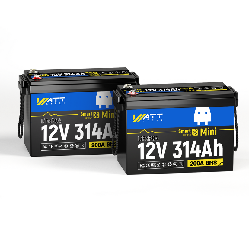 WattCycle 12V 314Ah Mini Basic Lithium Battery – 4.02kWh, 200A BMS for Caravans & Off-Grid Use
