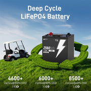 WattCycle 48V 50Ah Bluetooth LiFePO₄ Battery with 100A BMS – For Golf Carts & Ride-On Mowers