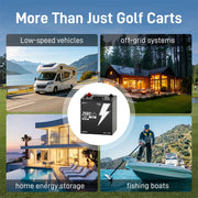 WattCycle 48V 50Ah Bluetooth LiFePO₄ Battery with 100A BMS – For Golf Carts & Ride-On Mowers
