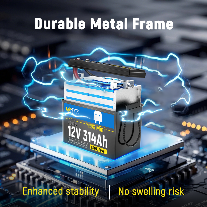 ⚡️Presale⚡️WattCycle 12V 314Ah Mini Bluetooth LiFePO₄ Battery – Compact, High-Capacity Power