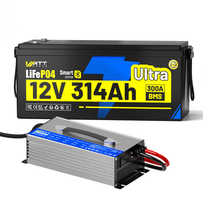 【BLACK FRIDAY SALES】WattCycle - 12V 314Ah Ultra BT LiFePO4 Battery