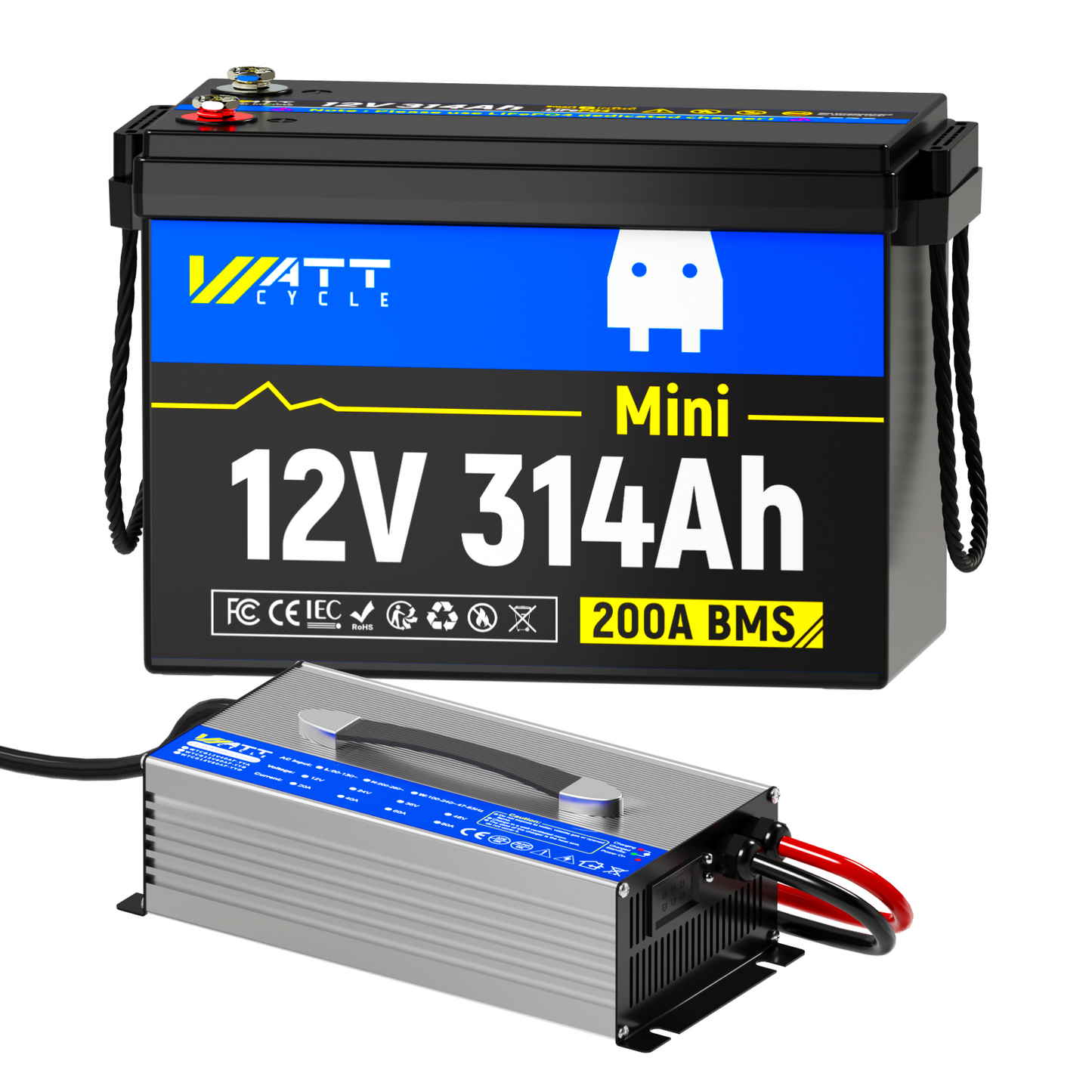 【BLACK FRIDAY SALES】WattCycle - 12V 314Ah Mini LiFePO4 Battery