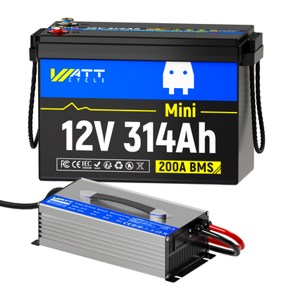 【BLACK FRIDAY SALES】WattCycle - 12V 314Ah Mini LiFePO4 Battery
