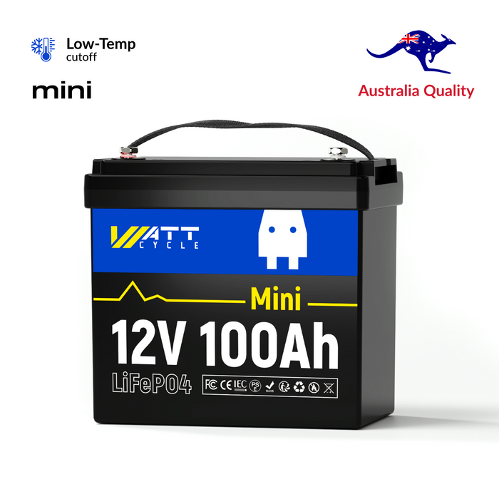WattCycle 12V 100Ah Mini LiFePO₄ Battery – Compact Power for RVs & Trolling Motors