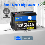 WattCycle 12V 314Ah Mini Basic LiFePO₄ Battery – Compact, High-Capacity Power