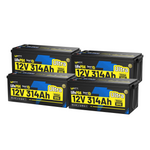 WattCycle 12V 314Ah Ultra LiFePO₄ Lithuim Battery – 4.02kWh, 300A BMS & Bluetooth