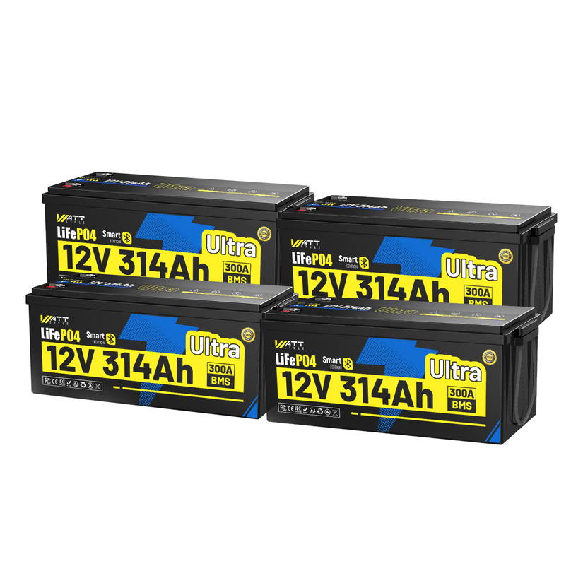 WattCycle 12V 314Ah Ultra Bluetooth LiFePO4 Battery (BMS 300A)