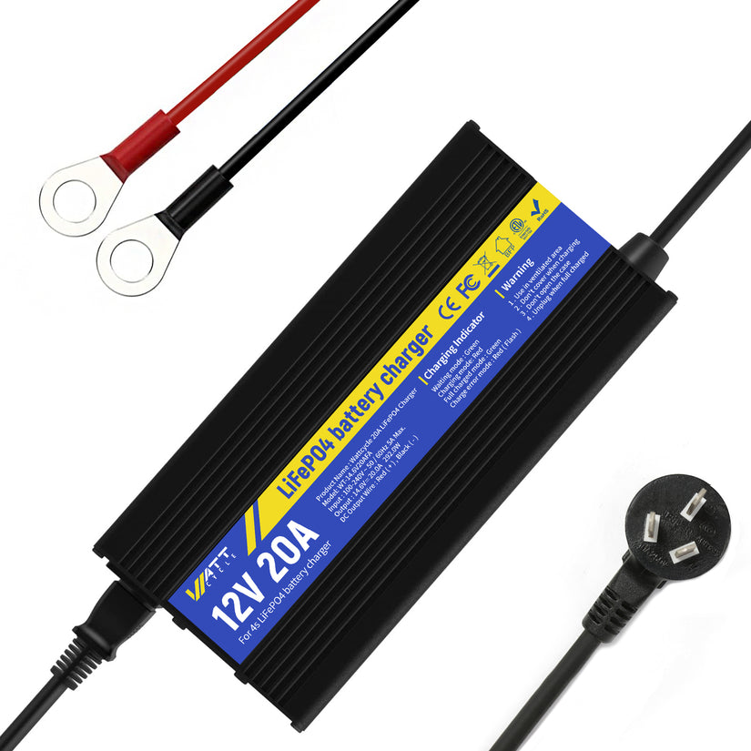 WattCycle 14.6V 20A LiFePO4 Battery Charger