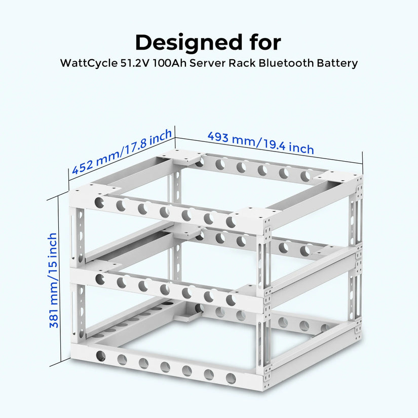 ⚡ Upgraded V2 ⚡ Seismic-Resistant Stackable 2-Tier Battery Rack for Rack-Mount LiFePO₄ Batteries