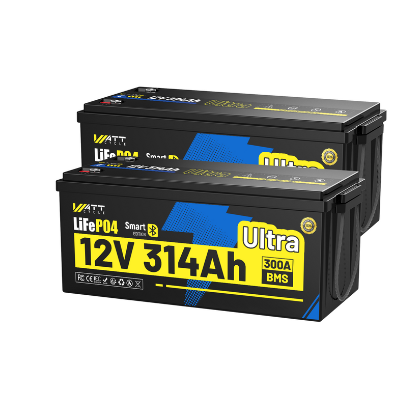 WattCycle 12V 314Ah Ultra Bluetooth LiFePO4 Battery (BMS 300A)