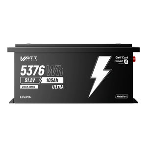 WattCycle 48V 105Ah (5.38kWh) Bluetooth LiFePO₄ Golf Cart Battery – 250A BMS & EVE Grade A Cells