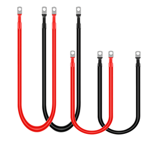WattCycle Battery Cable Set, 2pcs 4 AWG + 2pcs 6 AWG Pure Copper Wires with Terminals for Solar, RV, Marine, Boat & Inverter