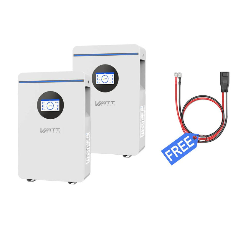WattCycle 5.12kWh 48V 100Ah Wall-Mount LiFePO4 Battery – Bluetooth Monitoring & Active Balancing| RS485/CAN