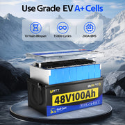 Local Pickup WattCycle 48V 100Ah Golf Cart Battery with Bluetooth V2 - Plastic House (BMS 200A)