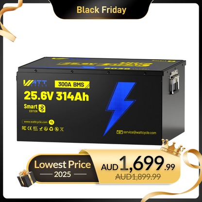 【BLACK FRIDAY SALES】WattCycle - 24V 314Ah Ultra LiFePO4 Battery with Bluetooth