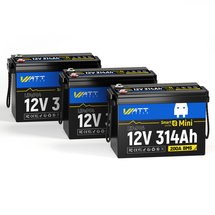 WattCycle 12V 314Ah Mini Basic Lithium Battery – 4.02kWh, 200A BMS for Caravans & Off-Grid Use