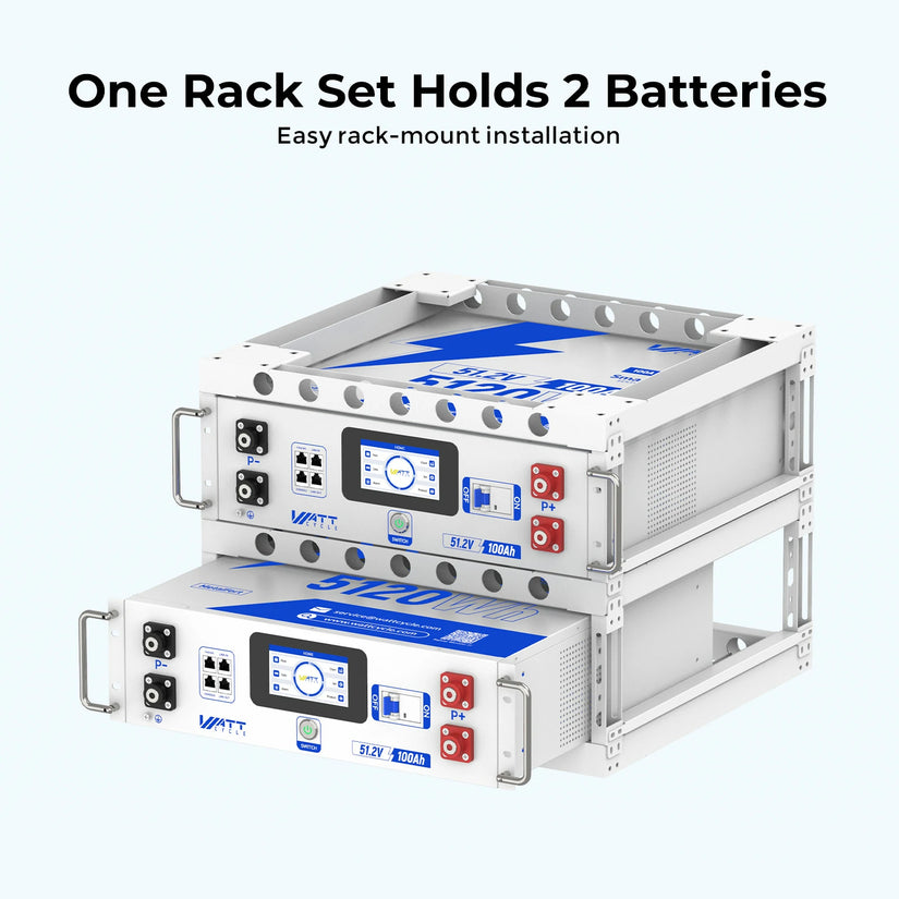 ⚡ Upgraded V2 ⚡ Seismic-Resistant Stackable 2-Tier Battery Rack for Rack-Mount LiFePO₄ Batteries