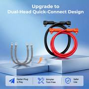 WattCyCle Dedicated 51.2V 100Ah Wall-Mount Battery - Dual-Head Quick-Connect Parallel Cable