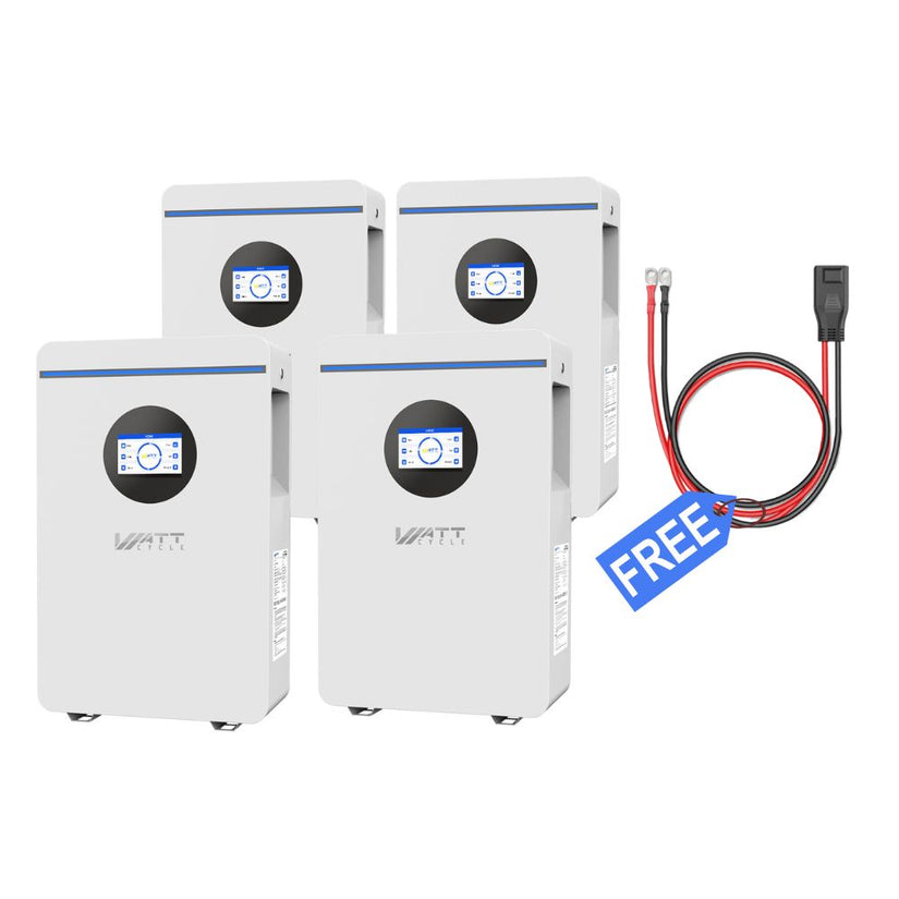 WattCycle 5.12kWh 48V 100Ah Wall-Mount LiFePO4 Battery – Bluetooth Monitoring & Active Balancing| RS485/CAN