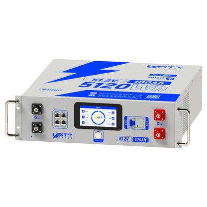 【BOX DAY SALES】WattCycle - 48V 100Ah Server Rack - LiFePO₄ Battery with Bluetooth, LCD Display & Communication