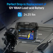 WattCycle 12V 100Ah Dual Purpose Marine Cranking LiFePO₄ Battery – 1200CCA, Bluetooth & Self-Heating