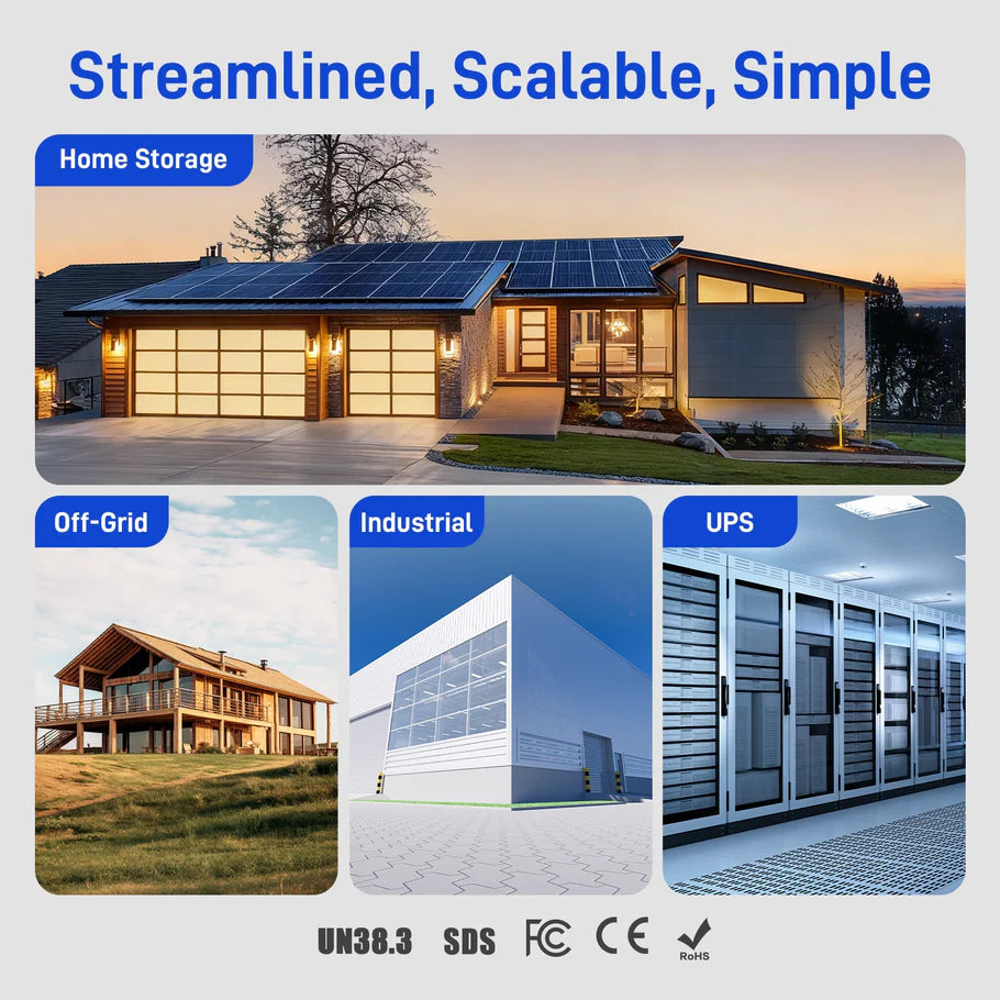 【BOX DAY SALES】WattCycle - 48V 100Ah Server Rack - LiFePO₄ Battery with Bluetooth, LCD Display & Communication