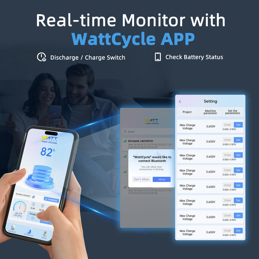 WattCycle 12V 314Ah Ultra Bluetooth LiFePO4 Battery (BMS 300A)