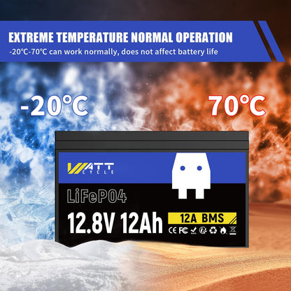 WattCycle 12V 12Ah LiFePO4 Battery