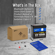 WattCycle 12V 100Ah Mini Bluetooth LiFePO₄ Battery – Group 22NF, Lightweight Compact Power