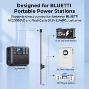 WattLINK P90D Expansion Cable for Bluetti AC300 / AC200MAX / AC200L, 48V Battery-to-PPS Adapter with 80A Fuse & 8AWG Wire
