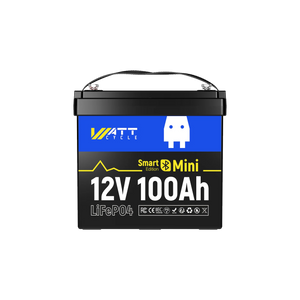 WattCycle 12V 100Ah Mini Bluetooth LiFePO₄ Battery – Group 22NF, Lightweight Compact Power