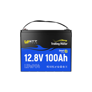 WattCycle 12V 100Ah Bluetooth Trolling Motor LiFePO₄ Battery – 120A BMS Surge Protection for 30–70 lbs Motors
