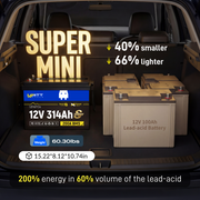 WattCycle 12V 314Ah Mini Super Powerhouse LiFePO₄ Battery – Bluetooth, 3A Active Balancer & Low-Temp Protection