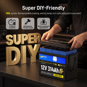 WattCycle 12V 314Ah Mini Super Powerhouse LiFePO₄ Battery – Bluetooth, 3A Active Balancer & Low-Temp Protection