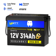WattCycle 12V 314Ah Mini Super Powerhouse LiFePO₄ Battery – Bluetooth, 3A Active Balancer & Low-Temp Protection